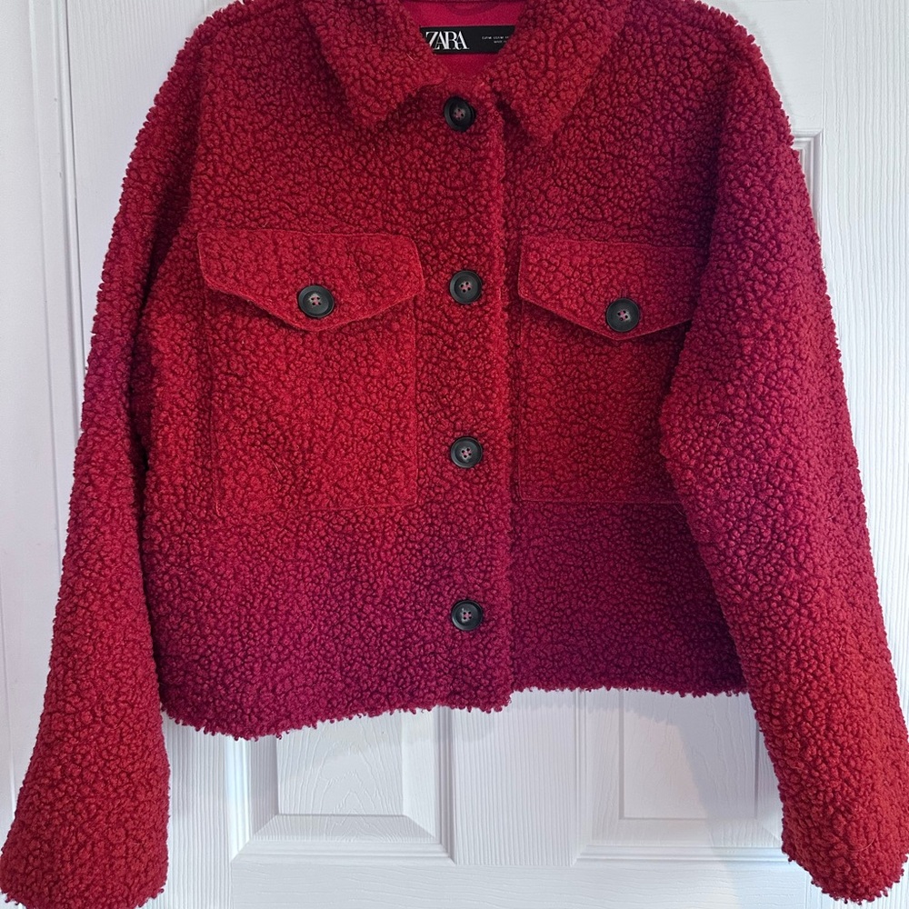 ZARA DOUBLE-FACED FLEECE JACKET Size M - Picture 13 of 17